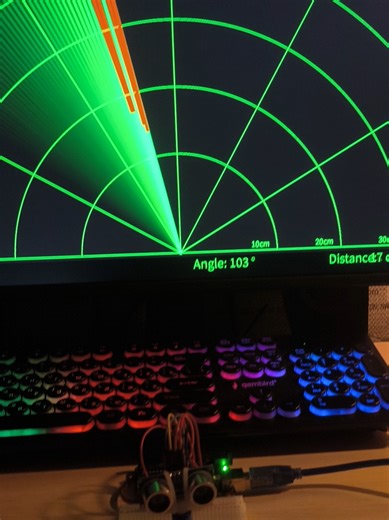 Наконец-то сделал радар #радар #arduino #код #processing #проект #программирование #сервопривод #микроконтороллер #радиолюбитель