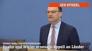 Beim wöchentlichen Update zur Pandemielage haben Gesundheitsminister Spahn und RKI-Chef Wieler ihren Appell an die Länderchefs erneuert: Erst die Infektionszahlen senken, dann lockern. | DER SPIEGEL