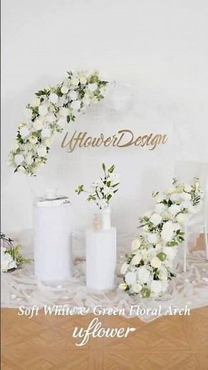 Soft White Floral Arch 🤍 The Ultimate Cozy Wedding Background#weddinginspiration #eventplanner