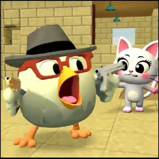 chicken gun vs emoji cat girl chicken gun win again