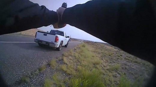 WATCH: Video shows New Mexico police officer return fire after being shot