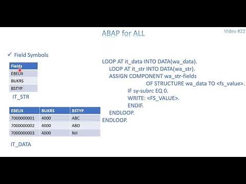 Video 22: ABAP Field Symbols - Assign Components