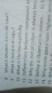 What is Modern Periodic Law?What is bond enthalpy?What is Ele... | Filo