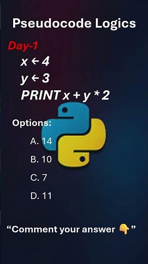 Pseudocode Logic Test 🧠 #pseudocode #codinglogic #programmingshorts #techshorts #youtubeshorts