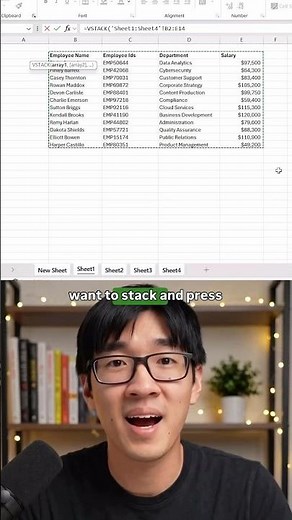 Combine multiple Excel sheets instantly using VSTACK ⚡