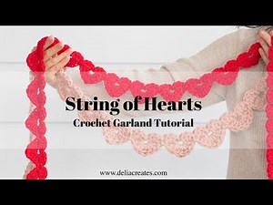 String of Hearts Crochet Garland