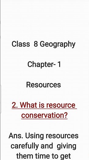 What is resource conservation? Class 8 Geography Chapter 1