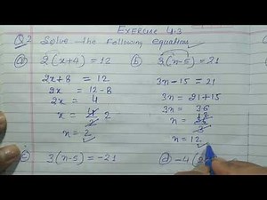 Class 7 - Exercise 4.3 - Q 2 | Solve the following equations