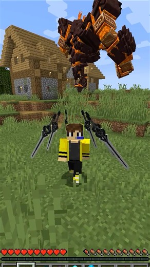 Minecraft But Breaking Blocks Spawns Bosses... #minecraft #shorts #ytshorts #gaming #funny