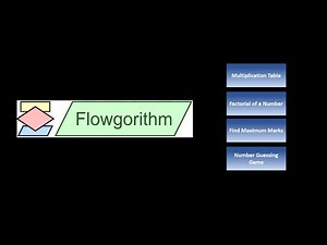 4 Flowgorithm Loop Tasks | Multiplication Table, Factorial, Maximum Marks & Guessing Game