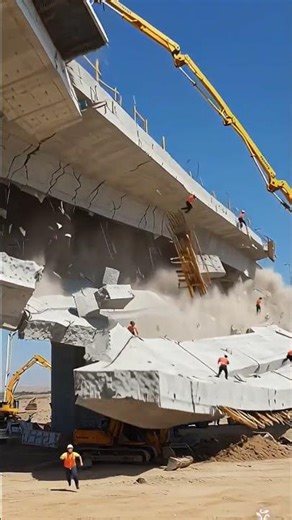 Shocking Bridge Collapse During Construction | Raw Footage