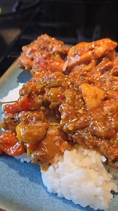 Good morning! The finished Chicken & Eggplant on Jasmine Rice 🍚 😋 | Monica Foster