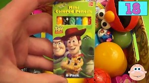 NEW Huge 101 Surprise Egg Opening Kinder Surprise Elmo Disney Pixar Cars Mickey Minnie Mou