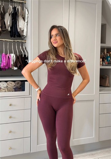 The DIFFERENCE that leggings make to your shape 🫢 use ‘BELA’ for 20% off @Alphalete during their summer sale right now!! Video ID: girl showing the best viral leggings that shape you and enhance your figure and glute pump. How clothing can change your shape. #alphalete #leggingsoftiktok #gymleggings #pilatesoutfit #gymoutfit
