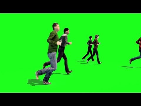 Green Screen Crowd People Run Running - Footage PixelBoom