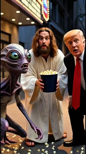 Jesus vs Alien… Popcorn Gone Wrong! 🍿😳