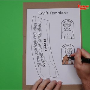 1.6K views · 48 reactions | This Naaman Bible craft is so easy to do with children and so fun. All your need is a paper cup and the FREE template from this week's lesson. Watch as Naaman dips seven times and comes out clean. This is a wonderful craft to help children remember the Bible passage. | Trueway Kids | Facebook