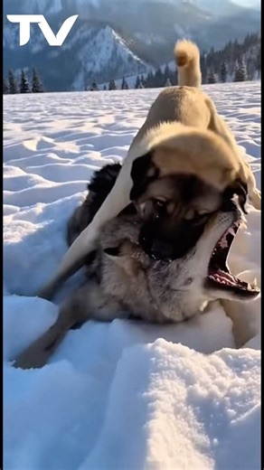 PART 3 Massive Kangal vs. Wolf: A Desperate Fight in the Snow 😮❄️ #kangal #wolf #shorts