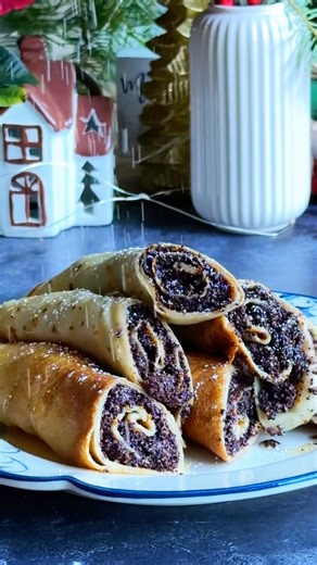 Ukrainian Christmas Food Traditions: Mini Crepes with Poppyseed Stuffing (Nalysnyky) Recipe