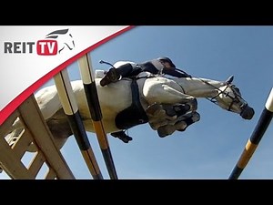 Springreiten lernen: Das mittige Anreiten des Hindernisses