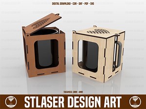 Mug Box Laser Cut Svg Files, Wooden Mug Box Laser Cut Files, Vector Files for Wood Laser Cutting - Etsy