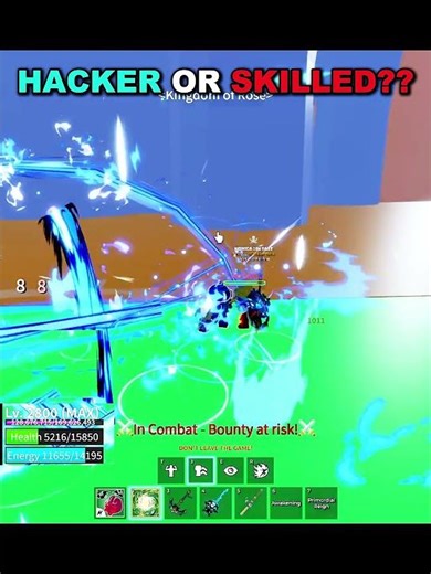 Hacker or Skilled Player?? Blox Fruits #bloxfruits #roblox