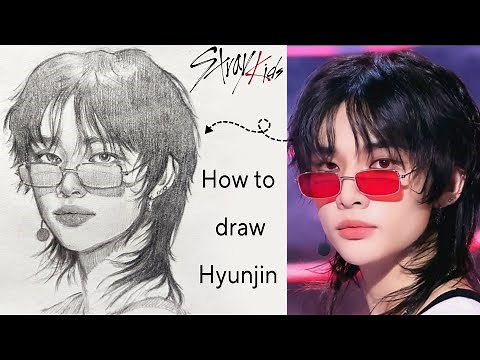 How to draw hyunjin skz step by step