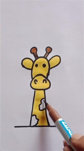 Simple Giraffe Drawing| #art #giraffedrawing #drawingforkids