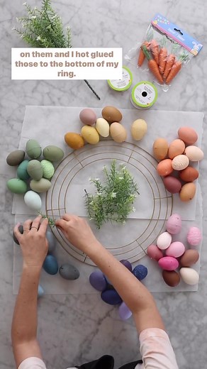 Need a fun weekend project? Take some inspo from @hotpinkpineapples and create a wreath perfect for Easter and springtime, using supplies from Dollar Tree! . . . . #Easter #DIY #Wreath #DollarTree #CraftingWithDollarTree #Crafts #DIYcrafts #Spring #SpringCrafting