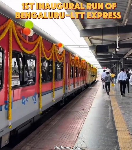 First Inaugural Run Of SMVT Bengaluru-LTT Mumbai Express🎉!#newtrain#inauguration#viralvideo#shorts