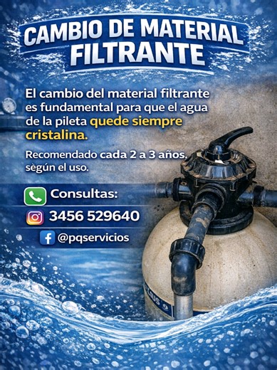 💧 ¿Tu pileta devuelve el agua turbia o con arena? Aunque hagas el retrolavado, muchas veces el problema no es el cloro ni la bomba. 👉 El material filtrante cumple un ciclo. Cada 2 a 3 años, según el uso, la arena se satura y deja de filtrar como corresponde. 🔧 Un buen mantenimiento no es solo limpiar, es revisar lo que no se ve. 📲 Consultas y servicios por mensaje directo o WhatsApp. #Piscinas #MantenimientoDePiscinas #ArenaFiltrante #FiltroDePiscina #PiletaLimpia