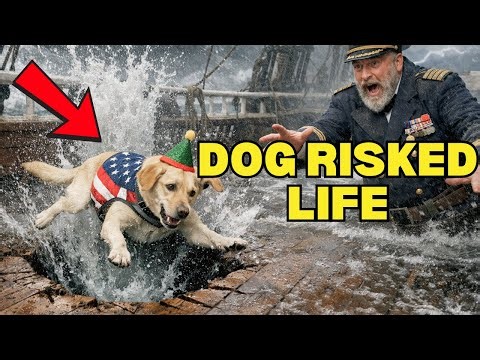Labrador Bravely Rescues Crew From a Sinking Stormy Ship — Epic Hero Moment! 🌊