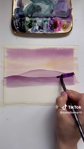 Loose watercolor mountain tops, tutorial by @thiswritingdesk #watercolorpainting #watercolorartist #watercolorart #watercolorlandscape #watercolortherapy