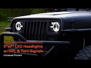 TRUE MODS 5x7 Sealed Beam LED Headlights with DRL & Turn Signals - DOT Approved