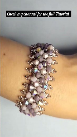 Diy Beaded Netted Bicone Bracelet tutorial #handmadejewllery #beadedbracelet #shorts #diytutorial
