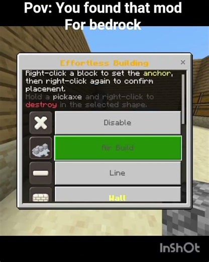 Building mod for bedrock😱😱 #minecraft bedrock #shorts