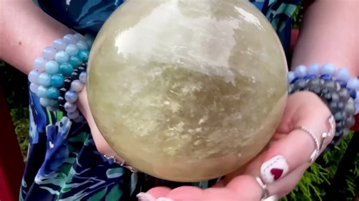 Citrine Crystal Ball ~ Large 8 Lb. 4 Oz. ~ 5 1/2" Wide ~ Natural Golden Yellow Color ~ Sparkling Rainbow Inclusions, Metaphysical Home Decor - Etsy