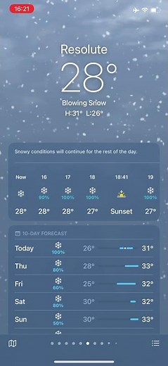 New winter iOS 15 weather animations
