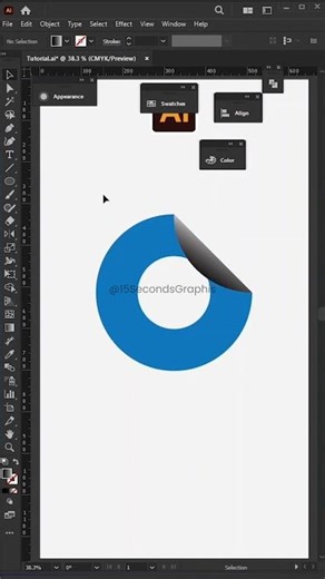 Illustrator Tips | Folding Effect in Adobe Illustrator 2026 #foldingEffect #15secondsGraphics