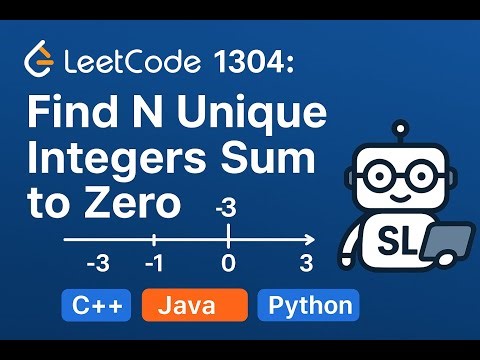 LeetCode 1304 | Find N Unique Integers Sum to Zero | C++ Java Python