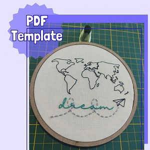 DIY Dream World Map Embroidery Pattern: Easy Tutorial for Beginners With Instructions - Etsy