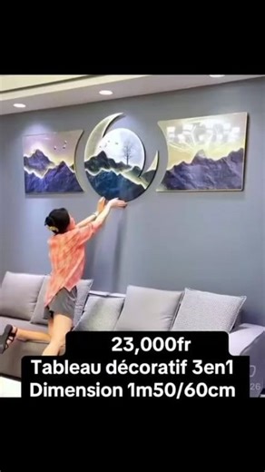 TABLEAU DÉCORATIF 3en1 Dimension : 1m50 💰PRIX 💸23,000fr ☎️0594830434 Pour vos commande 👇👇https://wa.me/message/2SHK2EGAQID7N1 | Clem's meuble