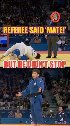 Olympic Judo Controversy 😳 Referee Said “Mate”… But The Choke Didn’t Stop #hindi #shorts