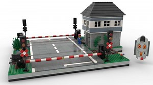 LEGO MOC-65234 Motorized train level crossing (City > Trains 2021)