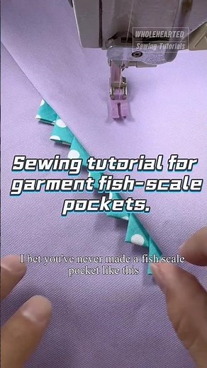 Sewing tutorial for garment fish-scale pockets.