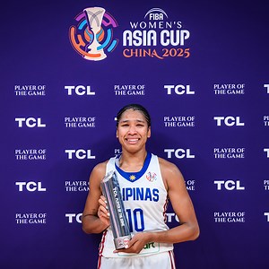 Emotional moment for Jack Animam as she receives her TCL Player of the Game award 🫶 #AsiaCupWomen | FIBA Women's Asia Cup