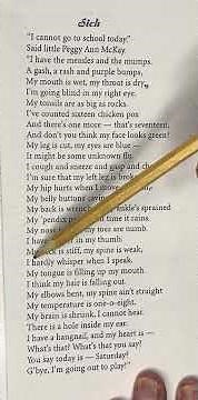 Sick by Shel Silverstein. Read aloud in an English accent.