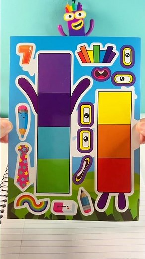 NUMBERBLOCKS! DIY Make a Face Stickers with Seven 🌈7️⃣