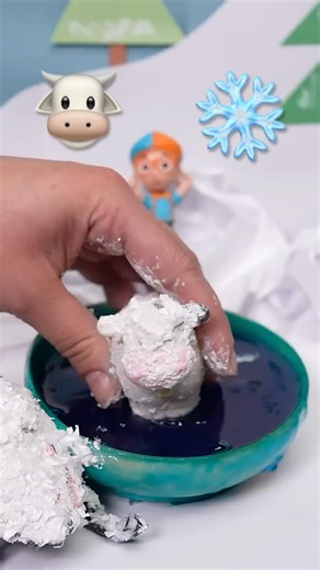 Mooooo🐮! Blippi Cleans Snow off his Sled and Farm Animal FRIENDS! #shorts