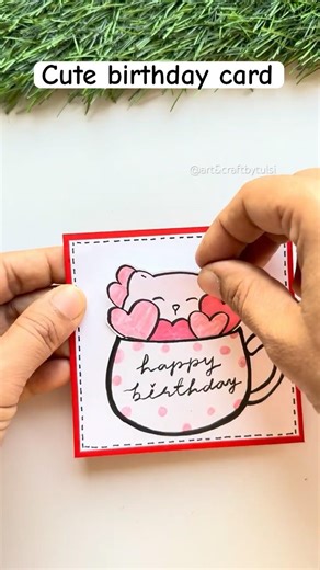 Cute handmade birthday card idea ever seen❤️ #handmadecard #diy #shortsfeed #papercraft
